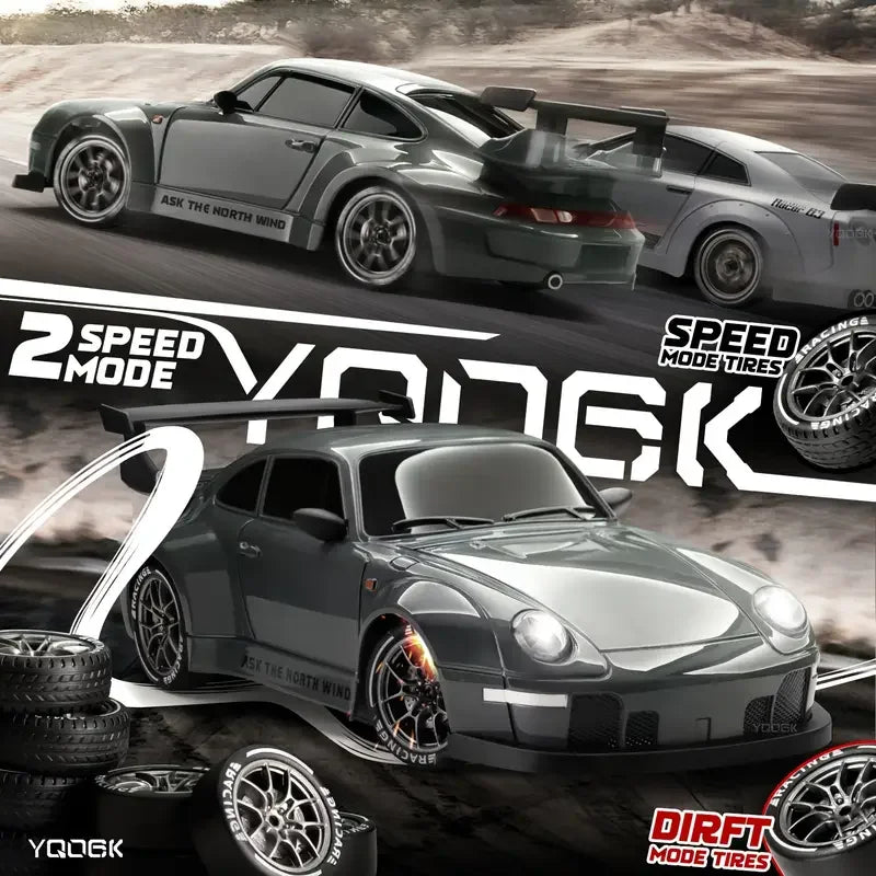 New 1:24 High-Speed RC Drift Car — 20KM/H 4WD Remote Control Racing Vehicle with Replaceable Tires, Competition Toy for Kids
