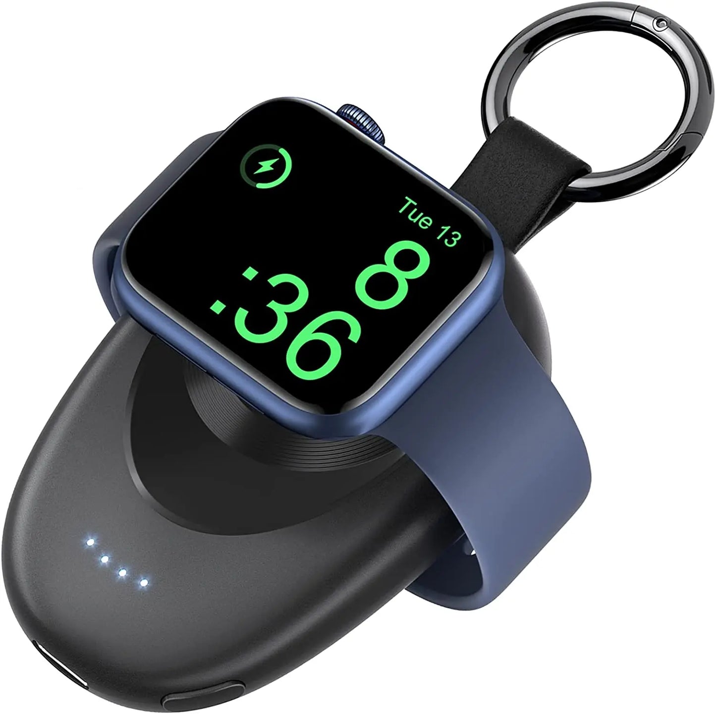 Portable Wireless Charger for Apple Watch Series 2-9 & SE/Ultra – Travel Power Bank Keychain Spare Battery