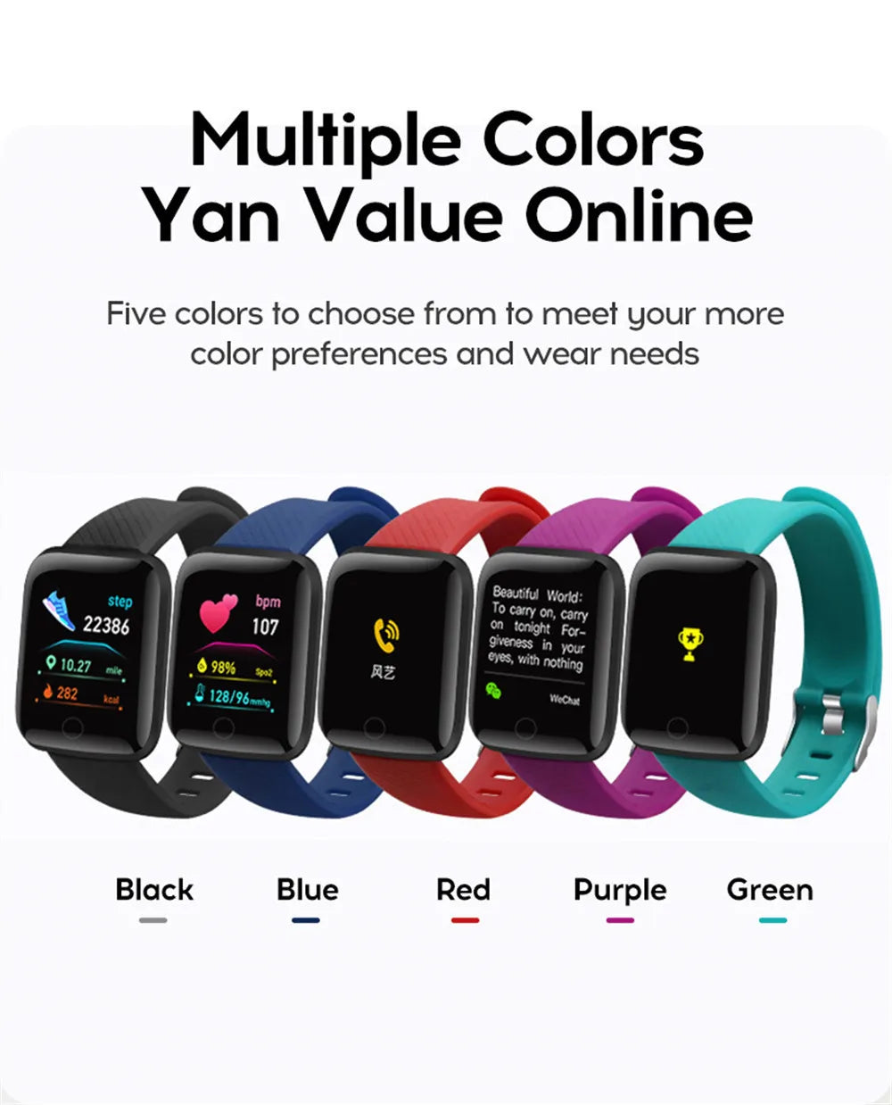 Smartwatch for Men & Women – Fitness Monitor, Message Alerts, Compatible with Xiaomi & Huawei, Perfect Birthday Gift