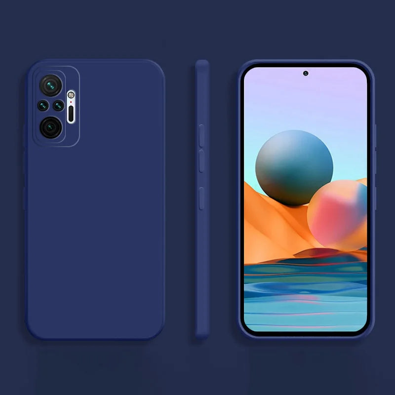 Square Liquid Silicone Phone Case for Xiaomi Redmi Note 10 Pro Max / 10S / 10T 5G Soft Shockproof Protective Cover