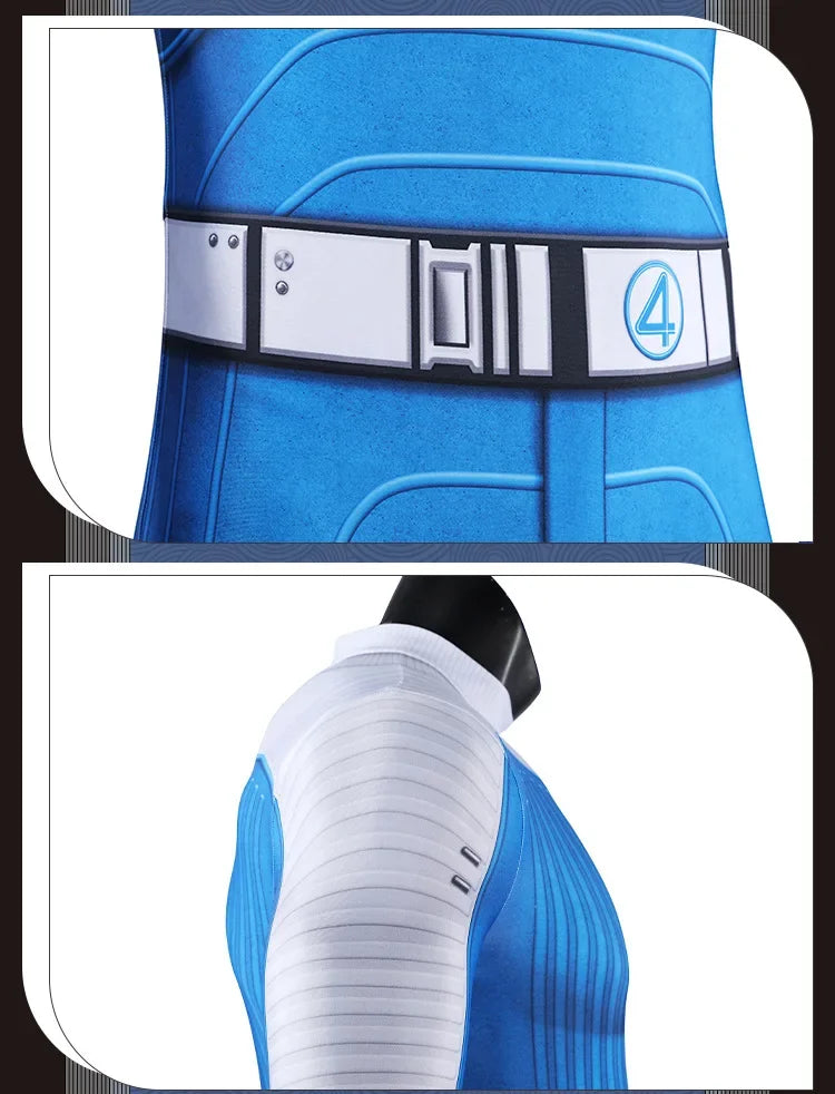 Fantastic Four Thing & Reed Richards Cosplay Costume – Blue Invisible Man Jumpsuit for Halloween & Superhero Events