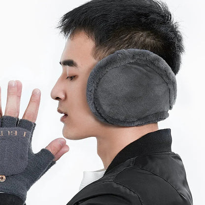 Stay Cozy and Stylish with Windproof Earmuffs for Men and Women - Thicken Plush Winter Warm Fleece Ear Protectors for Outdoor Activities