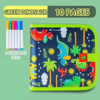 Erasable Doodle Book for Kids – Reusable Drawing Pad with 12 Watercolor Pens, Preschool Painting & Writing Set