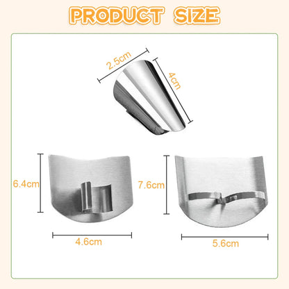 Stainless Steel Finger Protector - Anti-Cut Finger Guard for Safe Vegetable Cutting - Kitchen Gadget Accessory (1/3Pcs)
