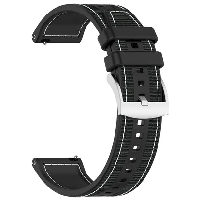 22mm Silicone & Nylon Composite Watch Band for NORTH EDGE APACHE-46 Smartwatch – Sport Replacement Bracelet Strap Correa