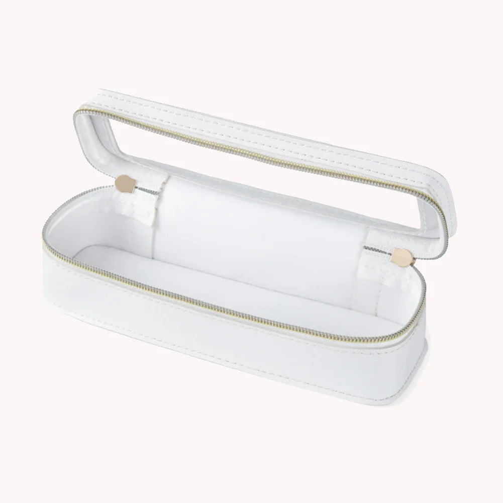 Women’s PU Transparent Makeup Brush Bag – Dual Zipper Travel Cosmetic Brush Holder Case