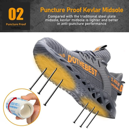 Steel Toe Safety Shoes for Men & Women – Lightweight Puncture-Proof Work Sneakers, Unisex Construction Boots