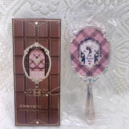 Flower Knows Angel Series Handheld Mirror – White, Black & Pink Compact Mirror