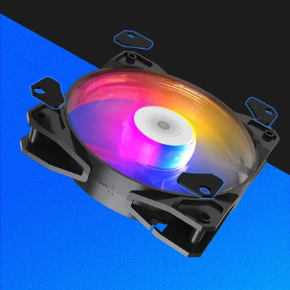 TEUCER P16 120mm RGB PC Case Fan – Silent 4-Pin CPU Cooler with Rainbow Lighting
