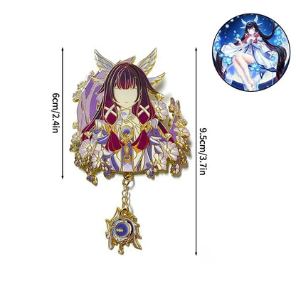 Honkai Star Rail & Genshin Impact Character Pins - Kawaii Metal Cosplay Brooch Badges for Fans