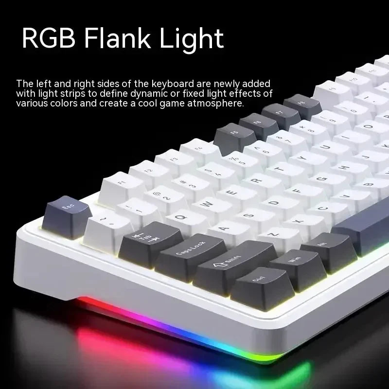 AULA F87 Pro Tri-Mode Mechanical Gaming Keyboard – Wired, 2.4G Wireless, Bluetooth, 87-Key RGB Hot-Swappable PBT, 8000mAh