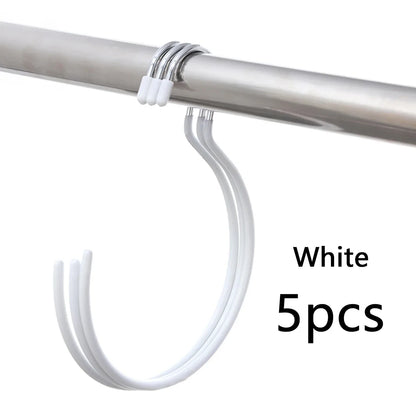 Non-Slip Plastic Coated Scarf Storage Rack – Multifunctional Tie, Belt & Hat Hanger Organizer Hook for Closet (1/2/5 Pack)