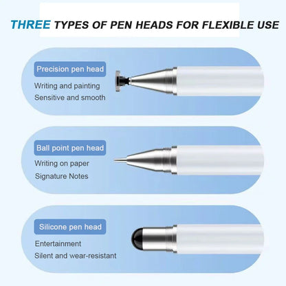 3-in-1 Stylus Pen for iPad, Samsung, Xiaomi Tablets & Smartphones – Capacitive Touch Drawing Pencil for iOS & Android
