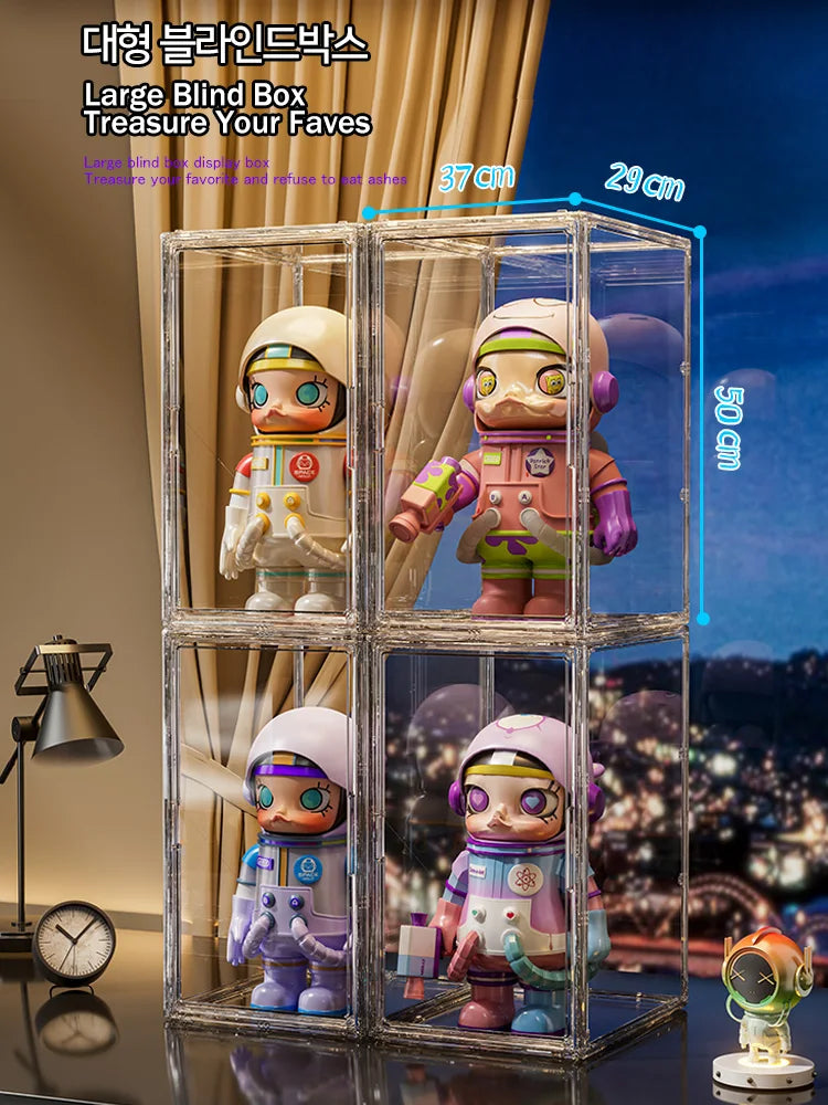 50×37×29cm Transparent Toy Organizer & Display Cabinet – Durable Storage Box for Helmets, Shoes & Books
