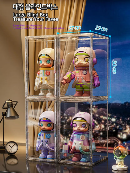 50×37×29cm Transparent Toy Organizer & Display Cabinet – Durable Storage Box for Helmets, Shoes & Books