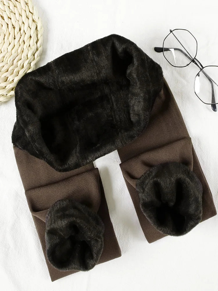 Women’s Winter High Waist Leggings – Thick Velvet Solid Color Leggings in 8 Colors, S-XXL, Warm Autumn Fashion Pants