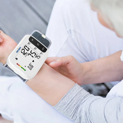 Sejoy Digital Wrist Blood Pressure Monitor & Finger Pulse Oximeter – OLED Heart Rate & Blood Oxygen Tracker