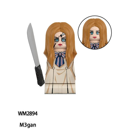 Horror Movie Action Figure Building Blocks – M3gan, Nun & Ash Terrifier Halloween Toy Gift