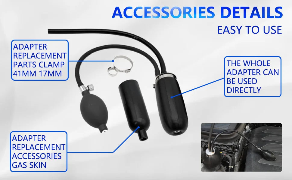 Universal Easy Intake Adapter | Quick Seal Entrance for Smoke Leak Detector & Airbag Diagnostic Tool