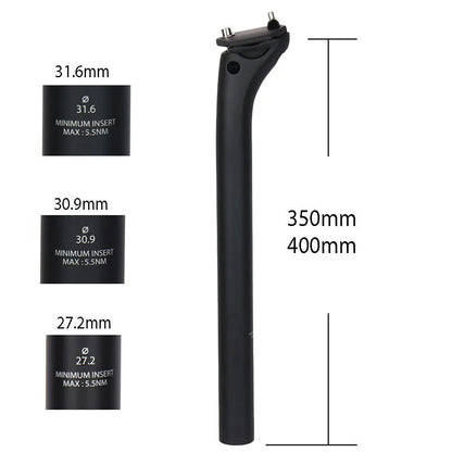 ELITAONE MTB Carbon Seat Post - 31.6/27.2mm, 20mm Offset, Road Bike Carbon Fiber Seatpost with Base Cover