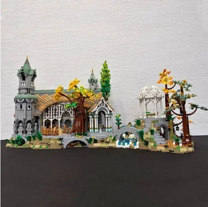 Rivendell Street View Building Blocks Set - 6167pcs Film Series Model, Compatible with 10316 Style Bricks, Ideal Gift for Kids