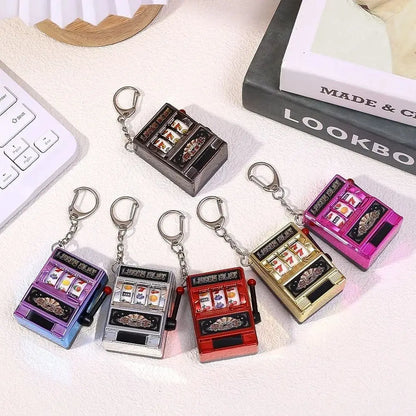 Fruit Slot Machine Keychain – Lucky Charm Mini Casino Pendant Bag Charm, Novelty Gift for Kids & Adults