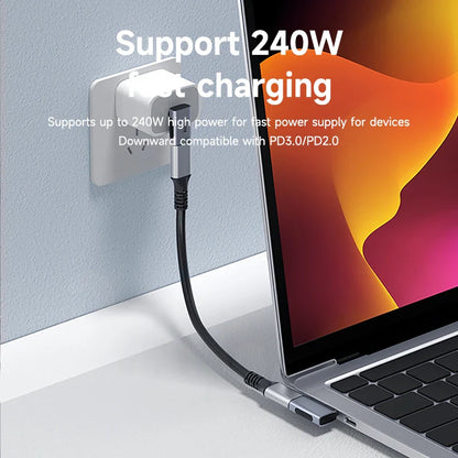 Hagibis 240W USB-C to USB-C Adapter — 40Gbps 8K 60Hz USB4 Converter, 90° for Thunderbolt 4/3, MacBook, iPhone 16 Pro & Tablet
