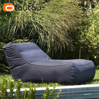 OTAUATU Cotton Linen Bean Bag Lounger Cover - Outdoor Garden, Beach & Poolside Sofa Bed Pouf Cover
