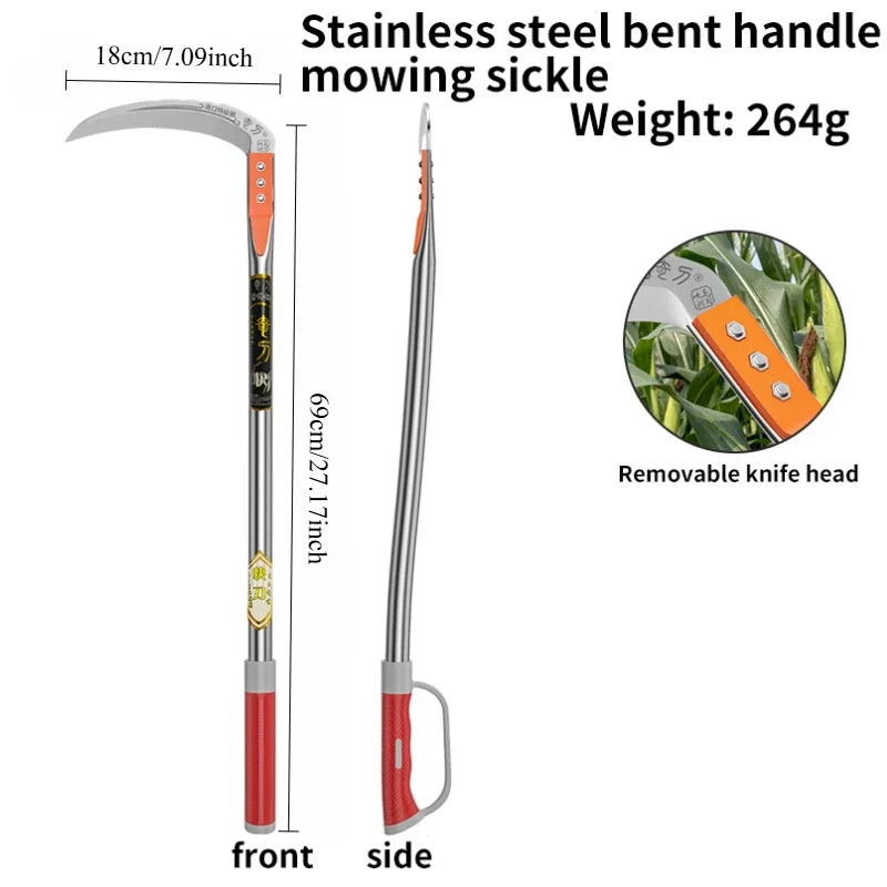 Manual Grass Sickle – Long-Handle Weeding Tool for Gardening, Grass Cutting & Roadside Maintenance