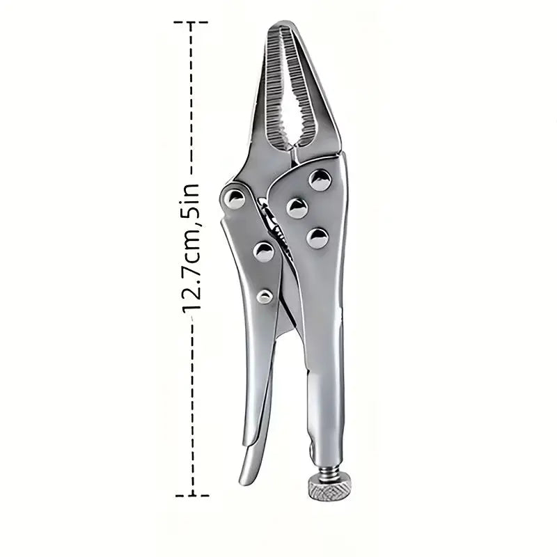 5-Inch Heavy-Duty Mini Sharp-Nose Pliers – Adjustable Non-Slip Grip Compact Metal Clamping Tool for Precision Repair & DIY Use