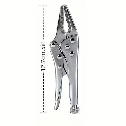 5-Inch Heavy-Duty Mini Sharp-Nose Pliers – Adjustable Non-Slip Grip Compact Metal Clamping Tool for Precision Repair & DIY Use