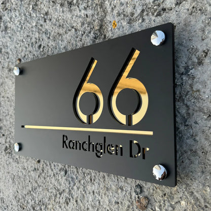 Personalized Large House Numbers Sign – Modern 3D Laser-Cut Acrylic Residential Street Number Plate