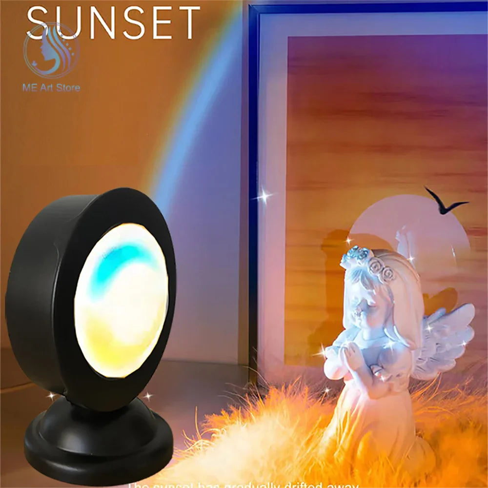 Vibrant Sunset Projection Light – 16-Color Spectrum, USB Remote Control, Dynamic LED Light for Warm Home Ambience