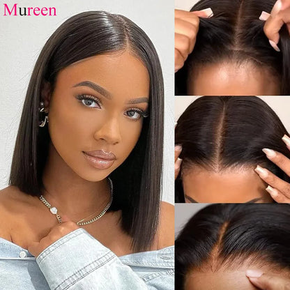 250% Density Straight Bob Wig for Women – Glueless Wear-and-Go, 4x4 Lace Closure, Ready-to-Wear Human Hair