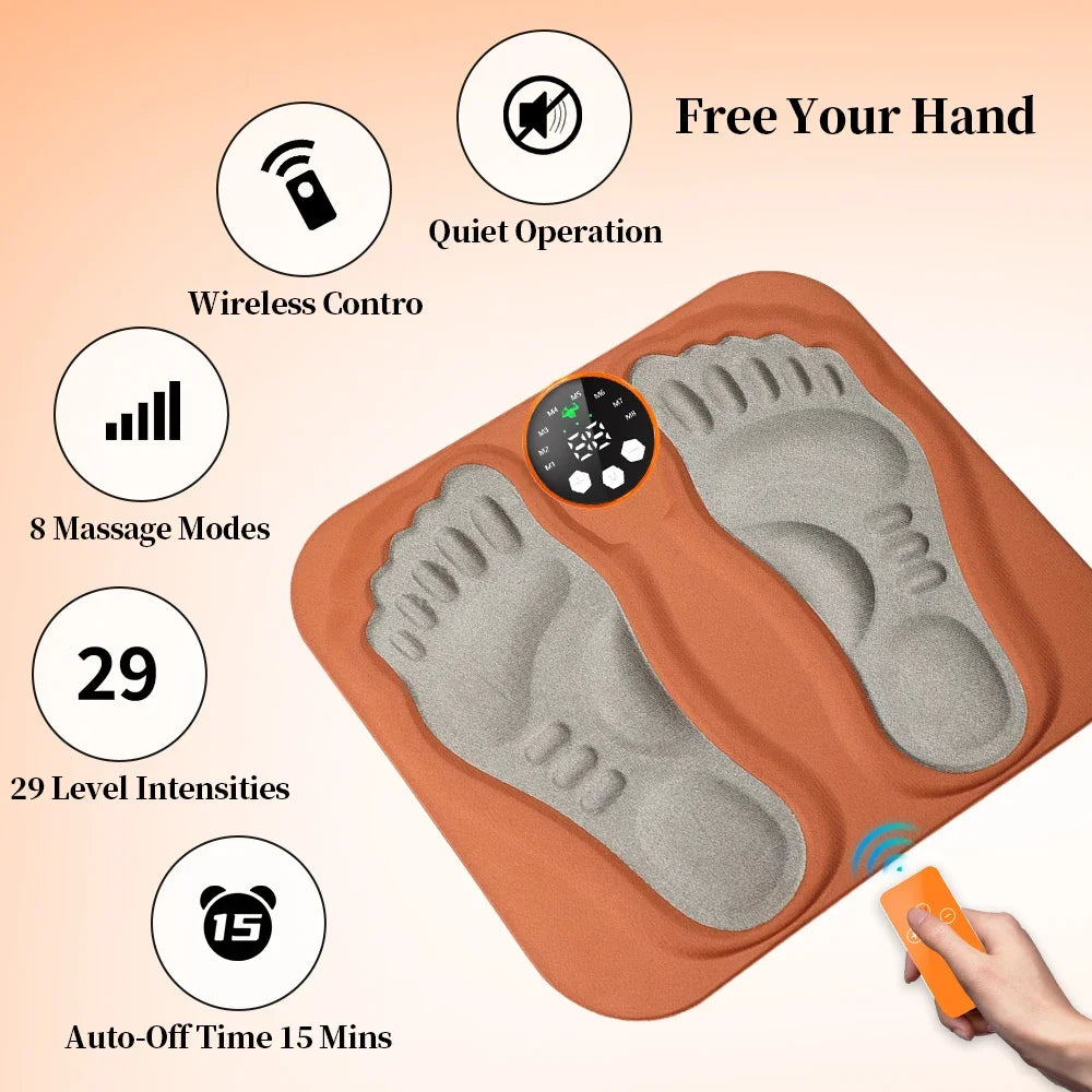 F Remote 3D Smart Foot Massager Pad — 8 Modes, 29 Levels Muscle Relaxation & Leg Slimming Therapy