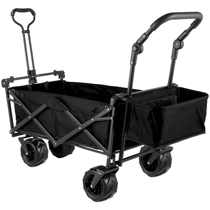 VEVOR Extra Large Collapsible Garden Wagon – Foldable Cart with Removable Canopy for Camping, Shopping & Groceries