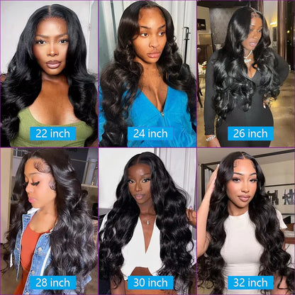 24 Inch Body Wave Bundles with Closure – Brazilian Hair Weave, 3 Bundles with 4x4 Closure, Natural Human Hair