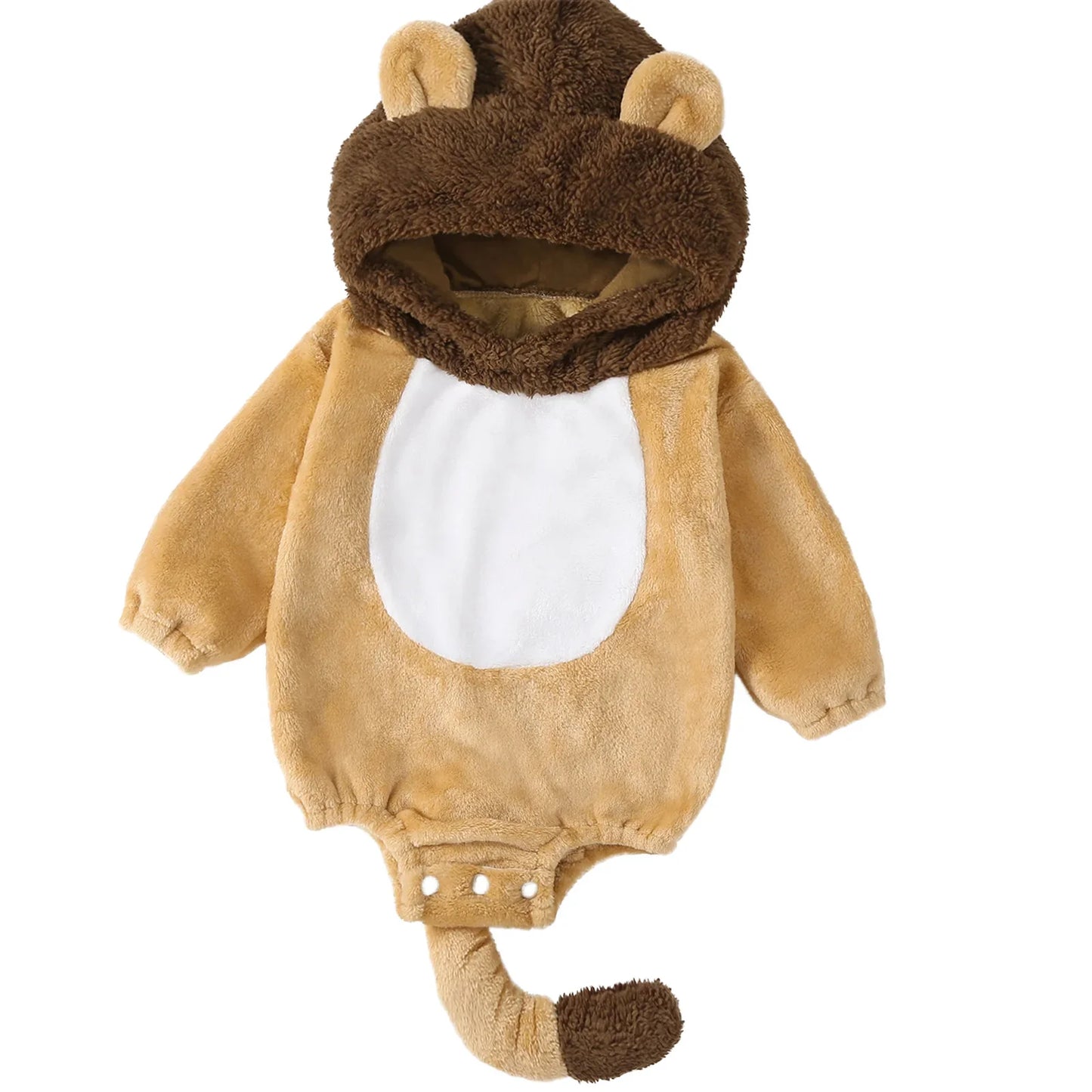 Baby Animal Hooded Romper — Flannel Costume Jumpsuit for Newborn Boys & Girls, Halloween Outfit