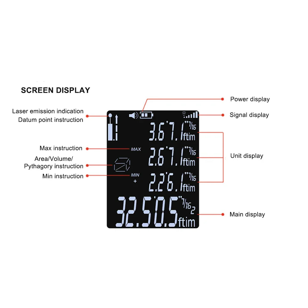 40M/60M Mini Smart Laser Distance Meter | Portable USB Rechargeable Infrared Rangefinder