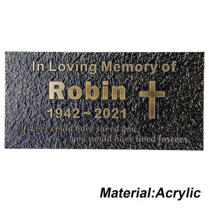 Personalized Memorial Plaque – Custom Engraved Grave Marker for Loved Ones or Pets (Dog & Cat), Remembrance Plaques