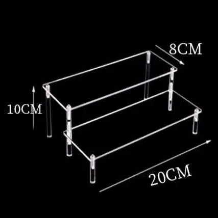 Acrylic Display Stand Rack - 1-4 Tier Transparent Trapezoid Organizer Shelf For Cupcakes, Perfume, Dolls & Collectibles