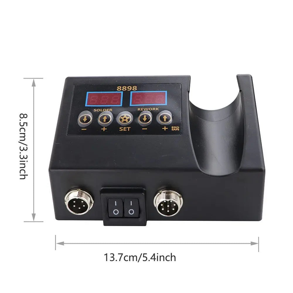 2-in-1 Soldering Station | Digital Temperature Adjustable SMD Solder Iron & Hot Air Heat Gun for PCB & IC Repair