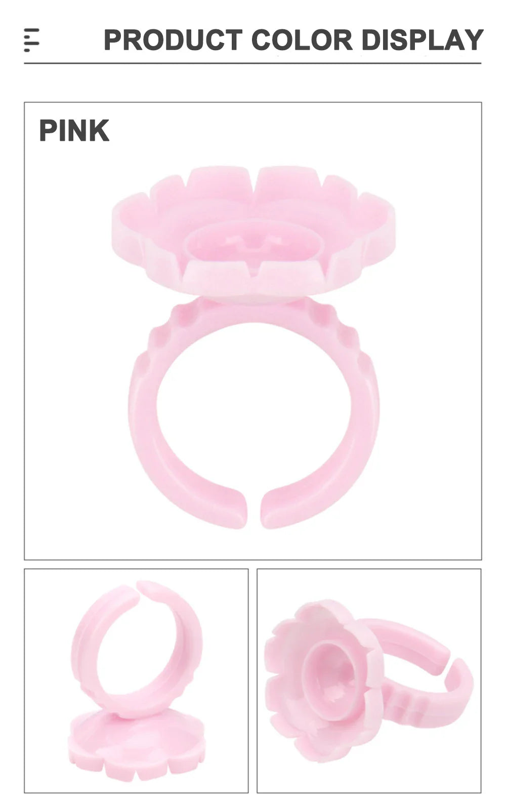 AILEISHI 100PCS Disposable Eyelash Glue Cup Rings – Lash Extension Pigment Holder Tattoo Makeup Tools