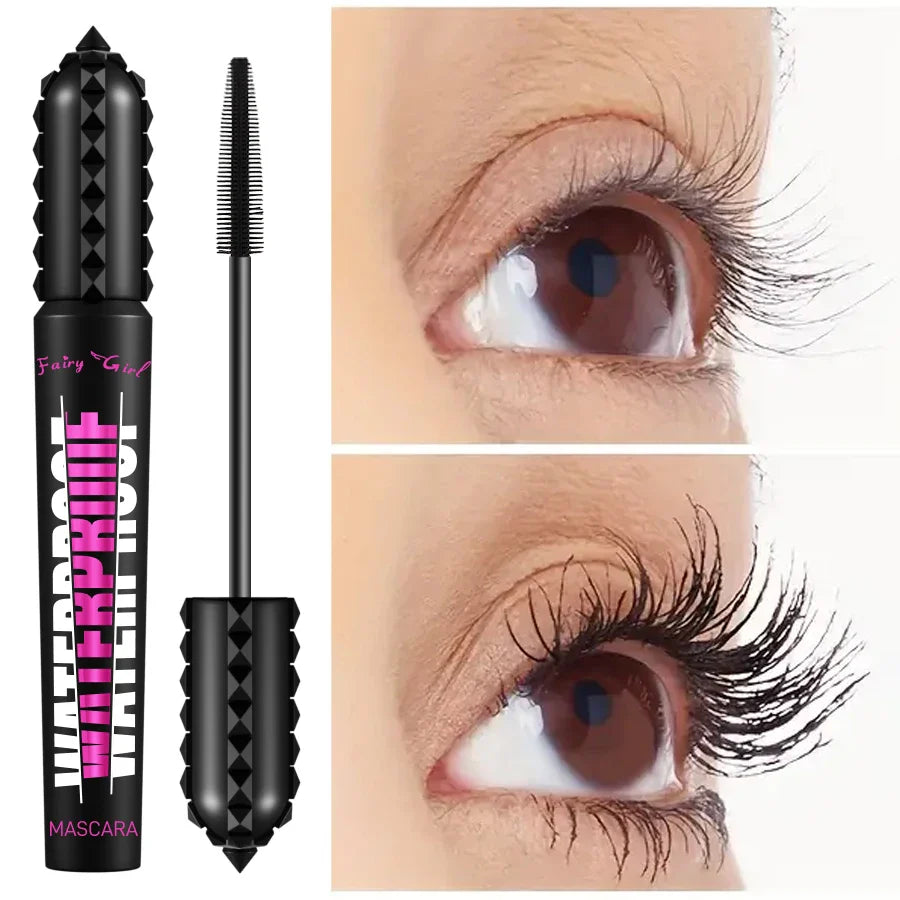Black Waterproof Mascara – 4D Lengthening Eyelash Extension Makeup for Korean Cosmetics