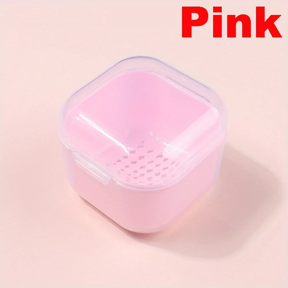 Nail Drill Bit Cleaning Box - Double-Layer Filter Storage Case for Manicure Tools