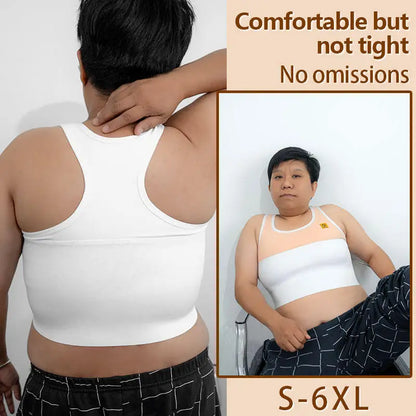 Quick-Dry Pullover Chest Binder – Sports Wear Short Vest Corset with Full Bandage Support, Plus Size