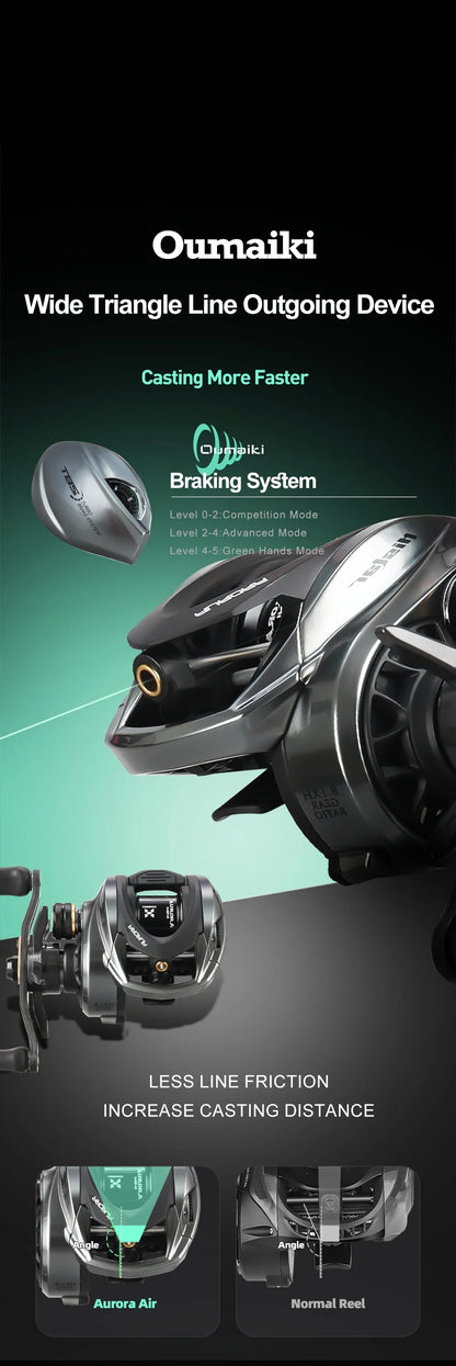 Histar Aurora AIR BFS Baitcasting Reel – Light Lure AT7 Aluminum Spool, 115G UL, 3D Dynamic Magnetic Braking System