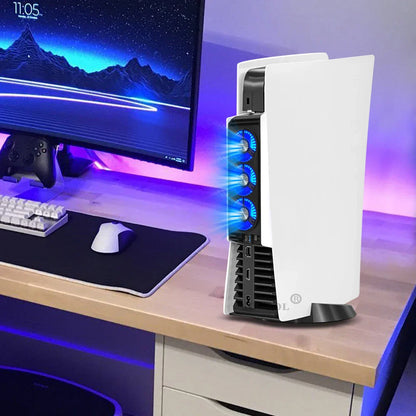 Upgraded PS5 Cooling Fan – Quiet USB 3.0 Hub with LED Light for Disc & Digital Edition Console Accessories
