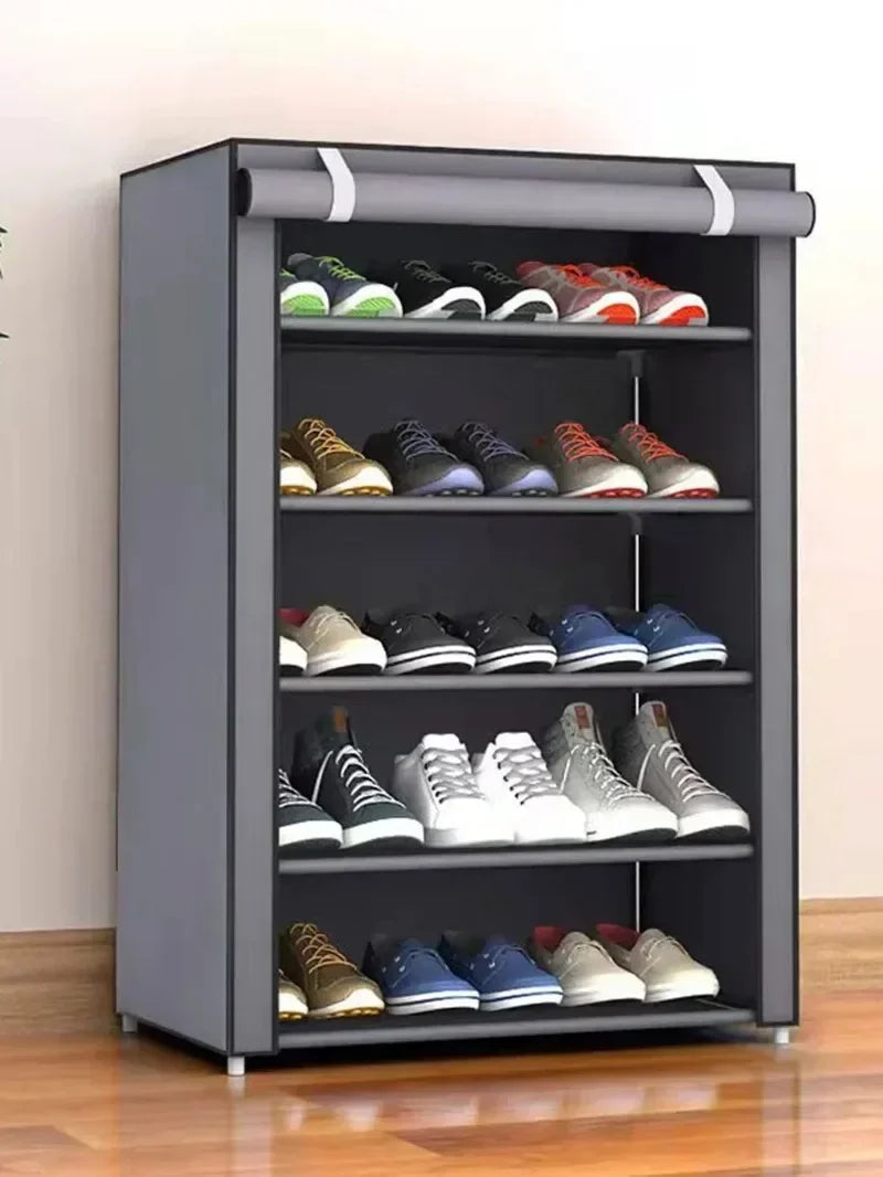 Non-Woven Multi-Layer Shoe Rack – Dormitory Door Cabinet, Space-Saving, Economical, Dustproof Home Storage Box