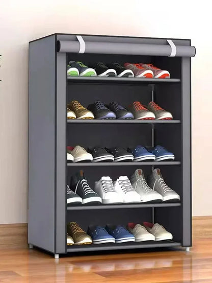 Non-Woven Multi-Layer Shoe Rack – Dormitory Door Cabinet, Space-Saving, Economical, Dustproof Home Storage Box